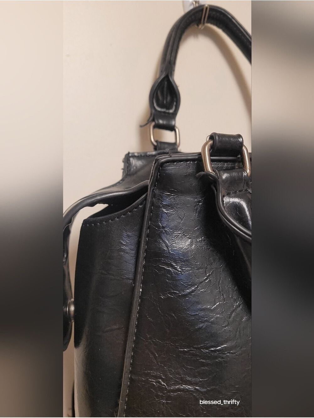 Steve Madden Brhen Black Crossbody Satchel - Picture 6 of 9
